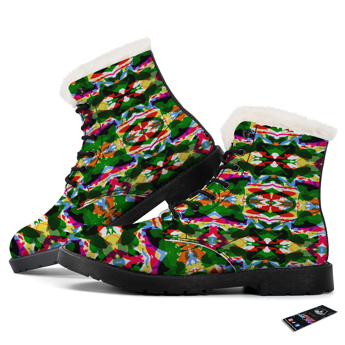 Fish Colorful Abstract Print Pattern Winter Boots-grizzshop