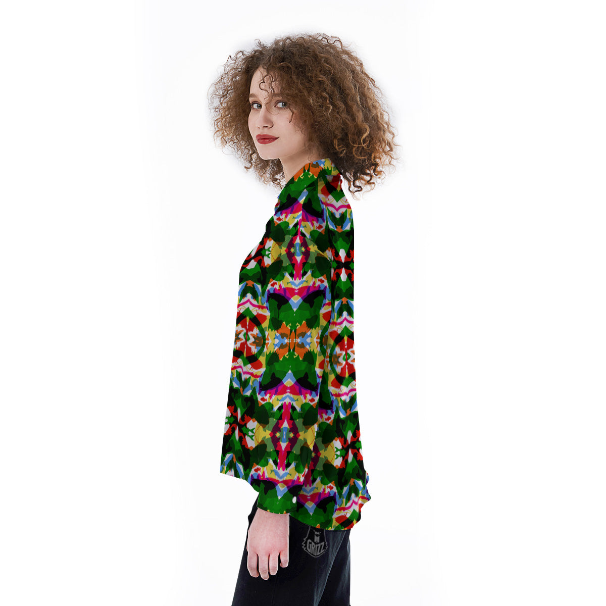 Fish Colorful Abstract Print Pattern Women's Long Sleeve Shirts-grizzshop