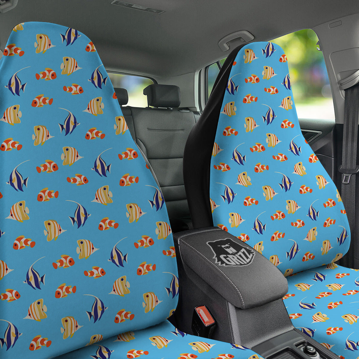 Fish Cute Print Pattern Car Seat Covers-grizzshop