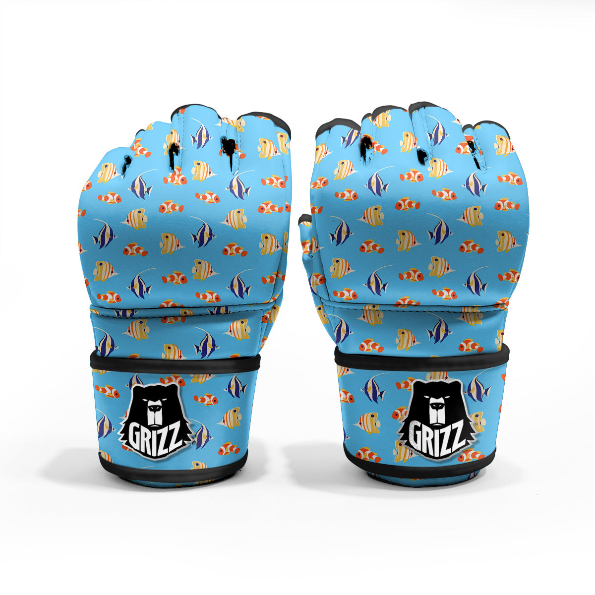 Fish Cute Print Pattern MMA Gloves-grizzshop
