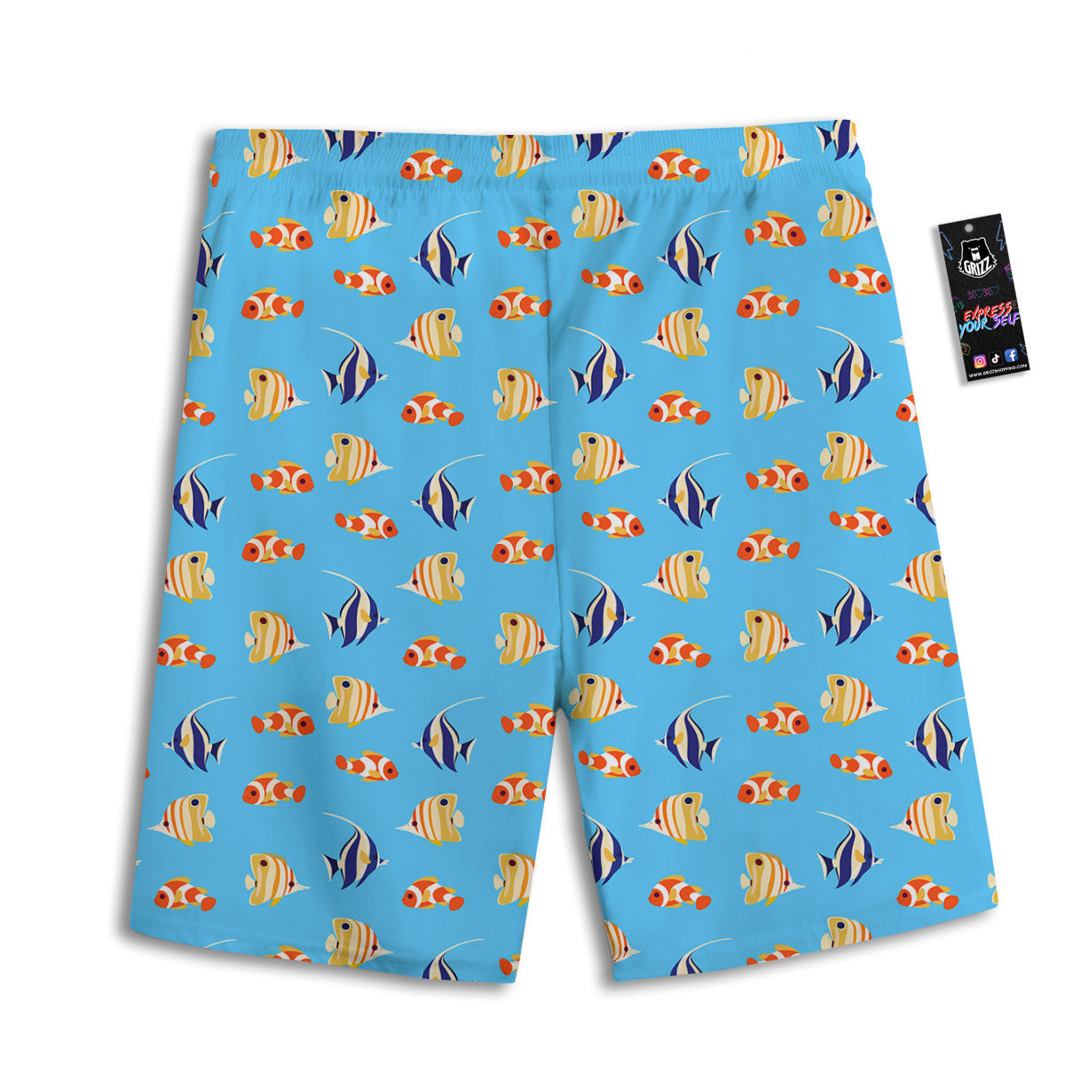 Flower And Lemon Print Pattern Men's Athletic Shorts
