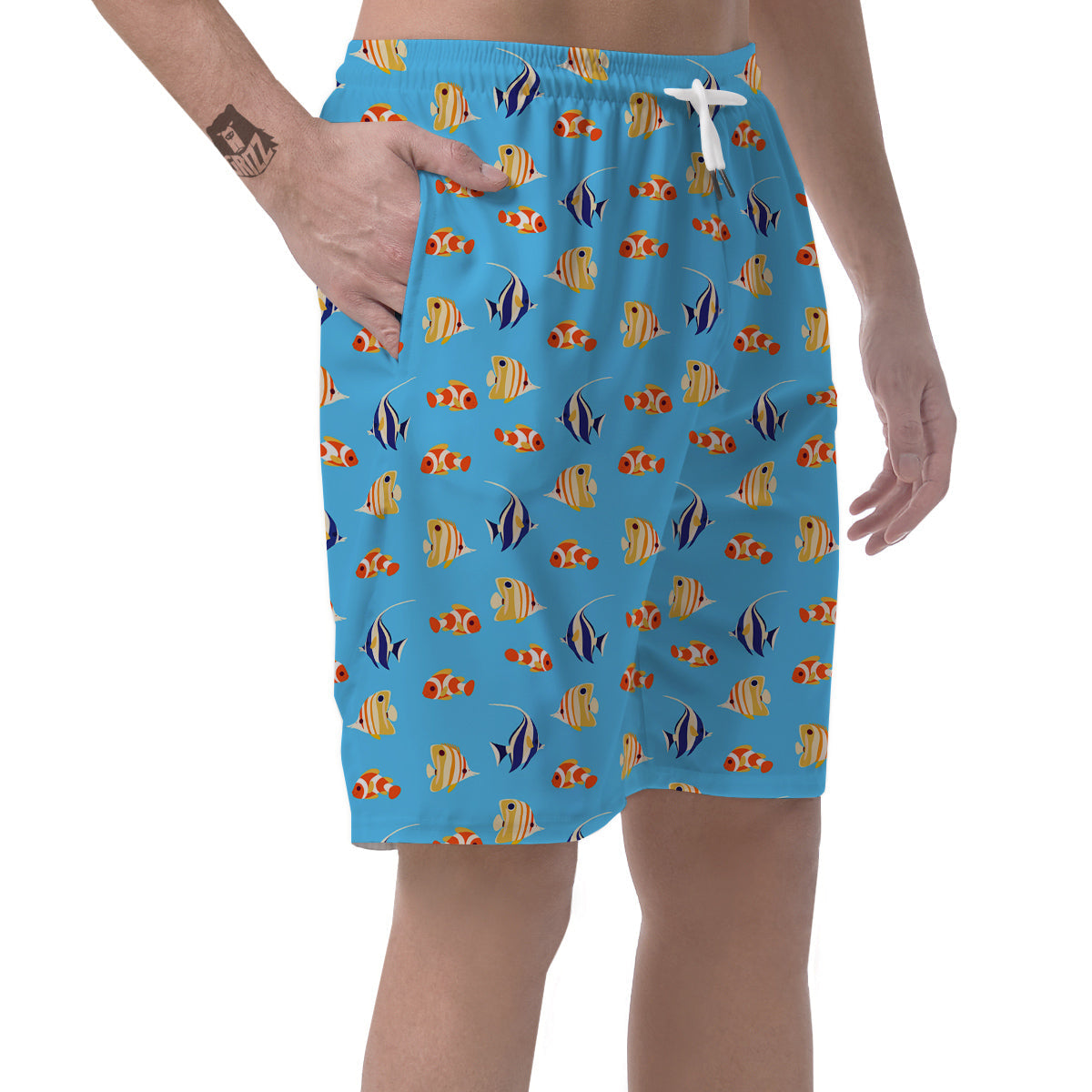 Fish Cute Print Pattern Men's Shorts-grizzshop