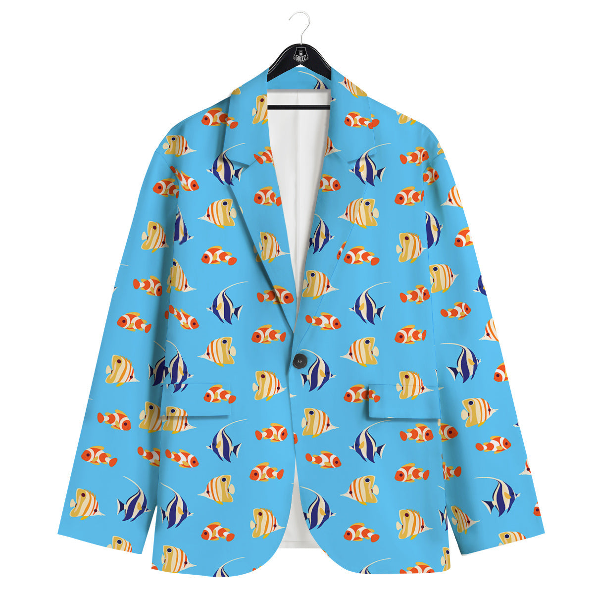 Fish Cute Print Pattern Men's Sport Coat-grizzshop