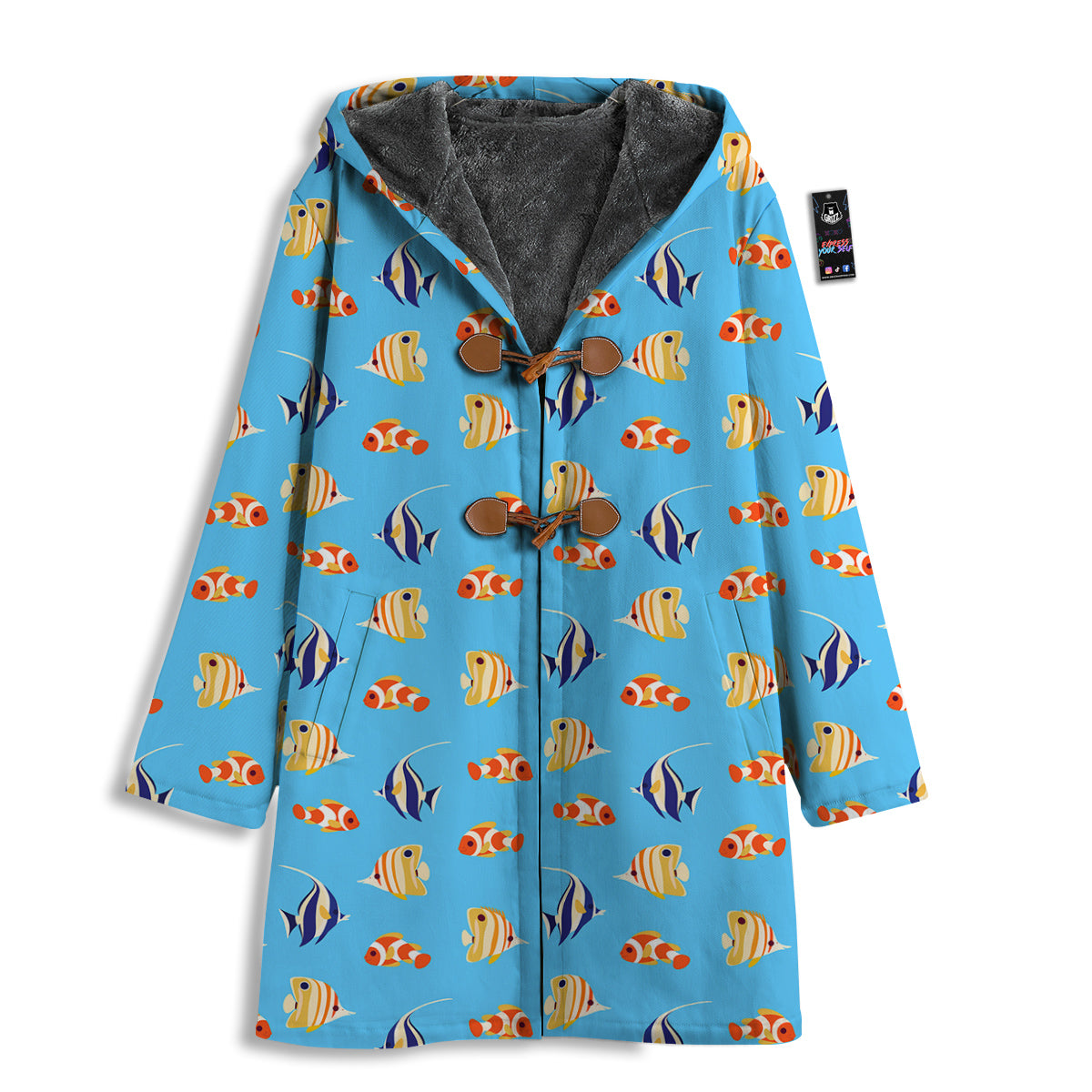 Fish Cute Print Pattern Men's Windbreaker Jacket-grizzshop
