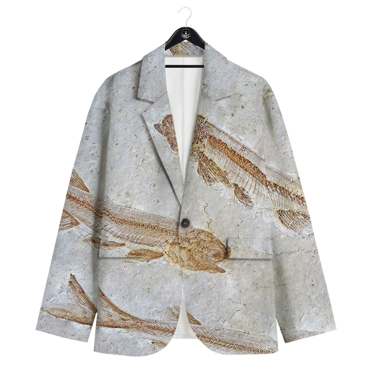 Fish Fossil Lycoptera Print Men's Sport Coat-grizzshop