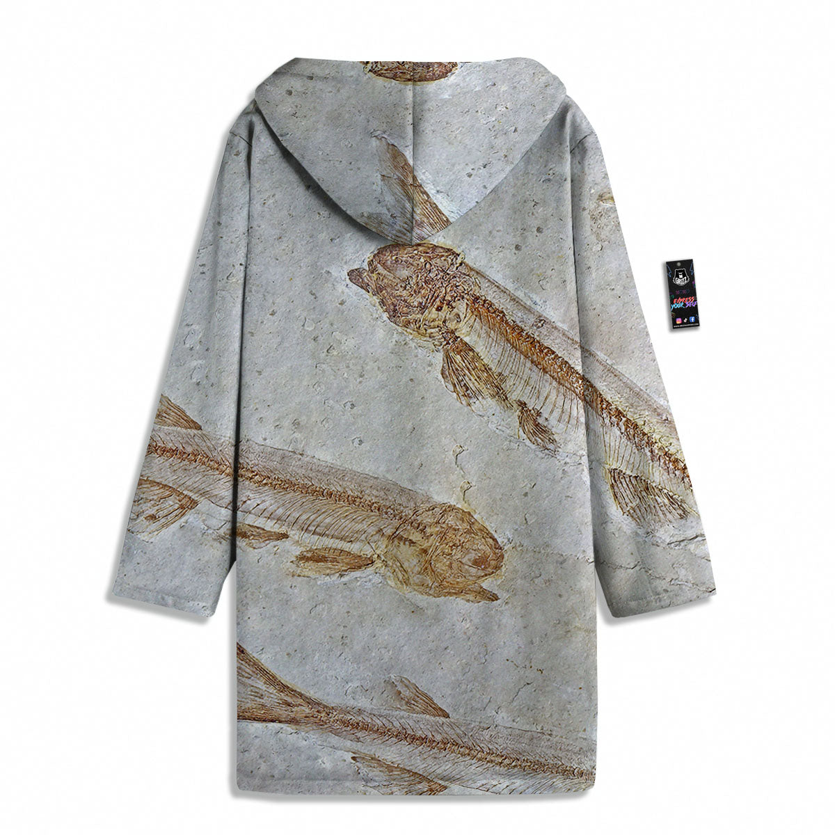 Fish Fossil Lycoptera Print Men's Windbreaker Jacket-grizzshop