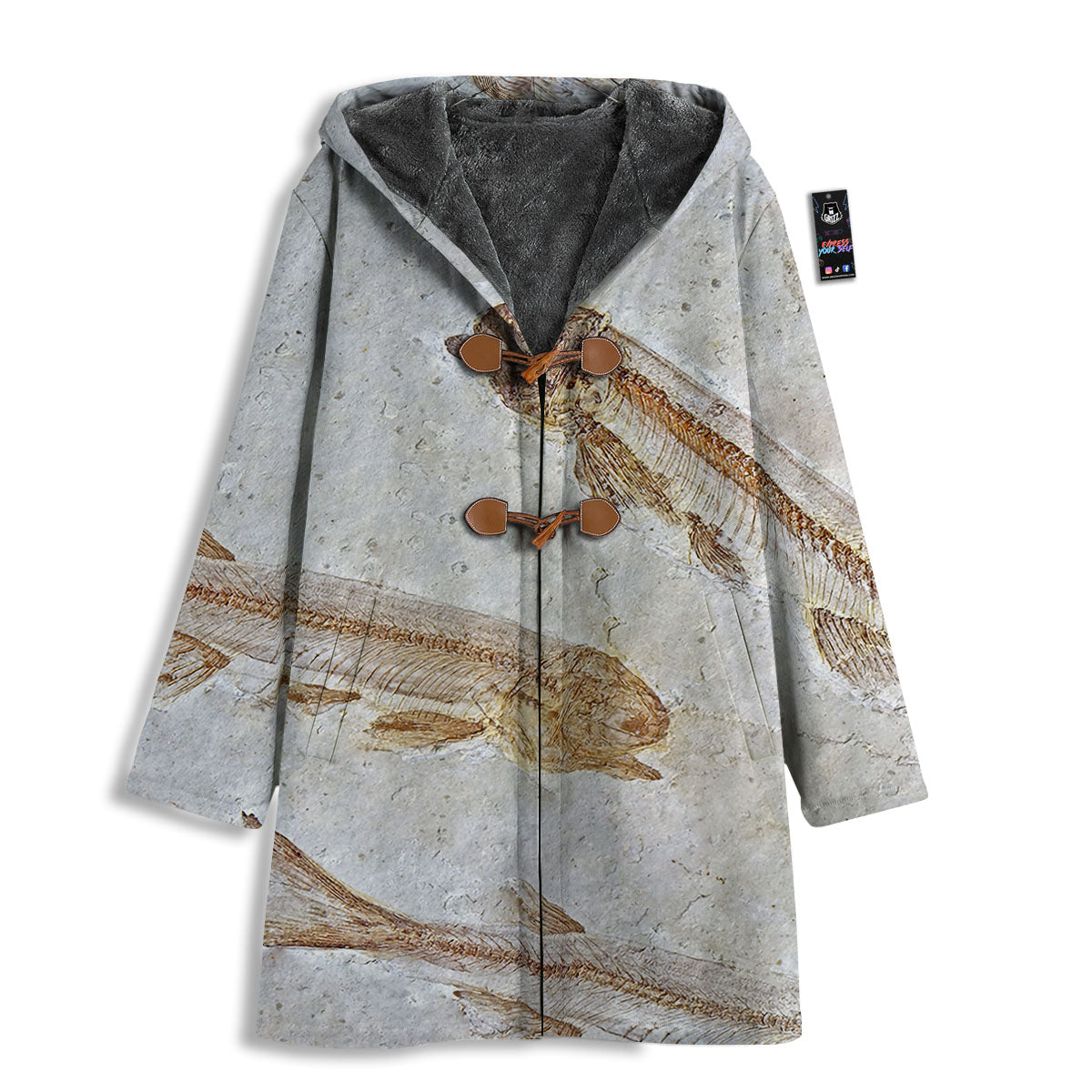 Fish Fossil Lycoptera Print Men's Windbreaker Jacket-grizzshop
