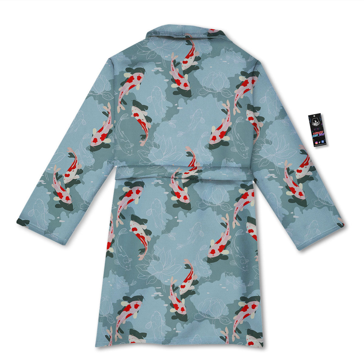 Fish Koi Print Pattern Bathrobe-grizzshop