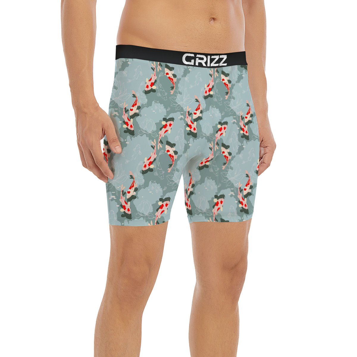 Fish Koi Print Pattern Boxer Briefs-grizzshop