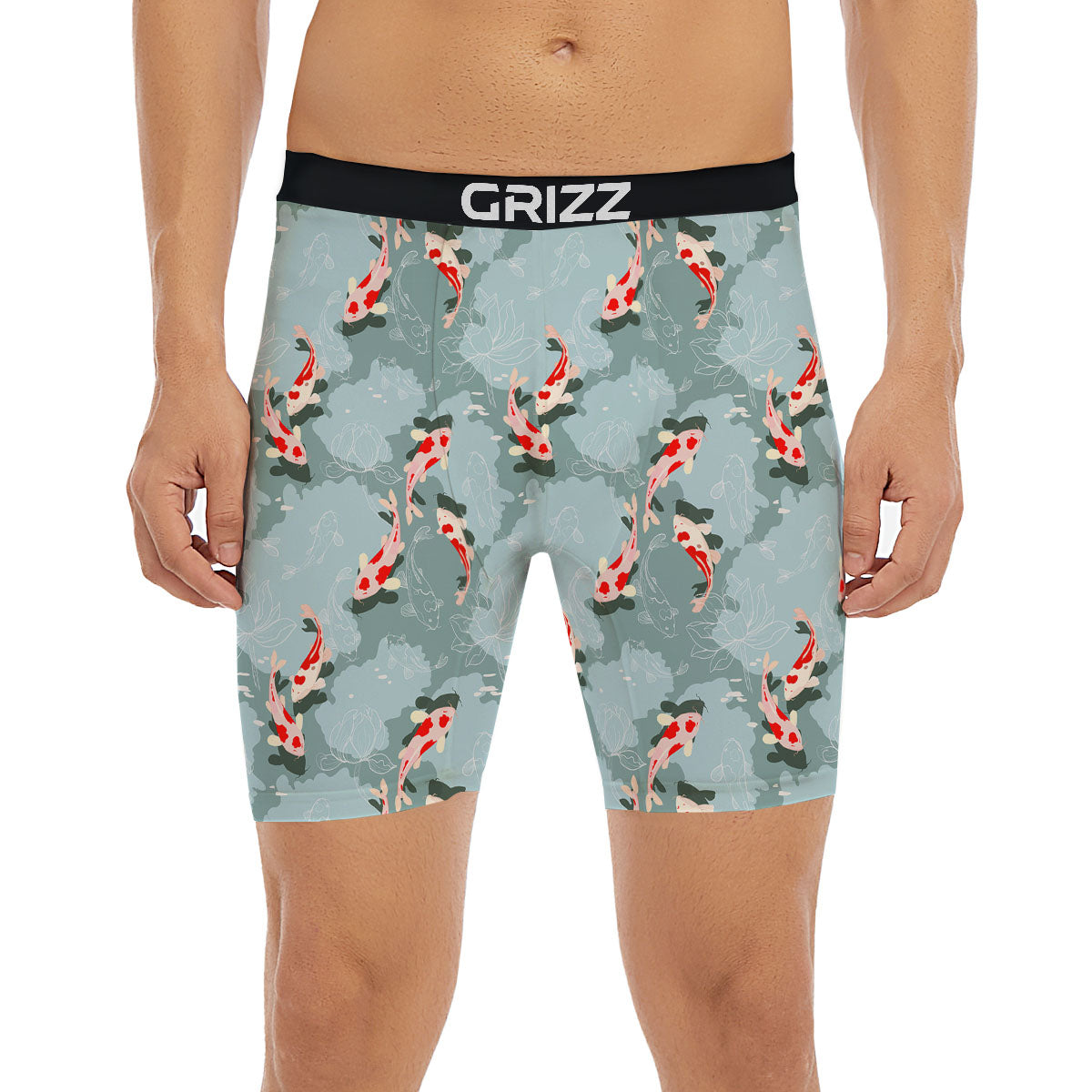 Fish Koi Print Pattern Boxer Briefs-grizzshop