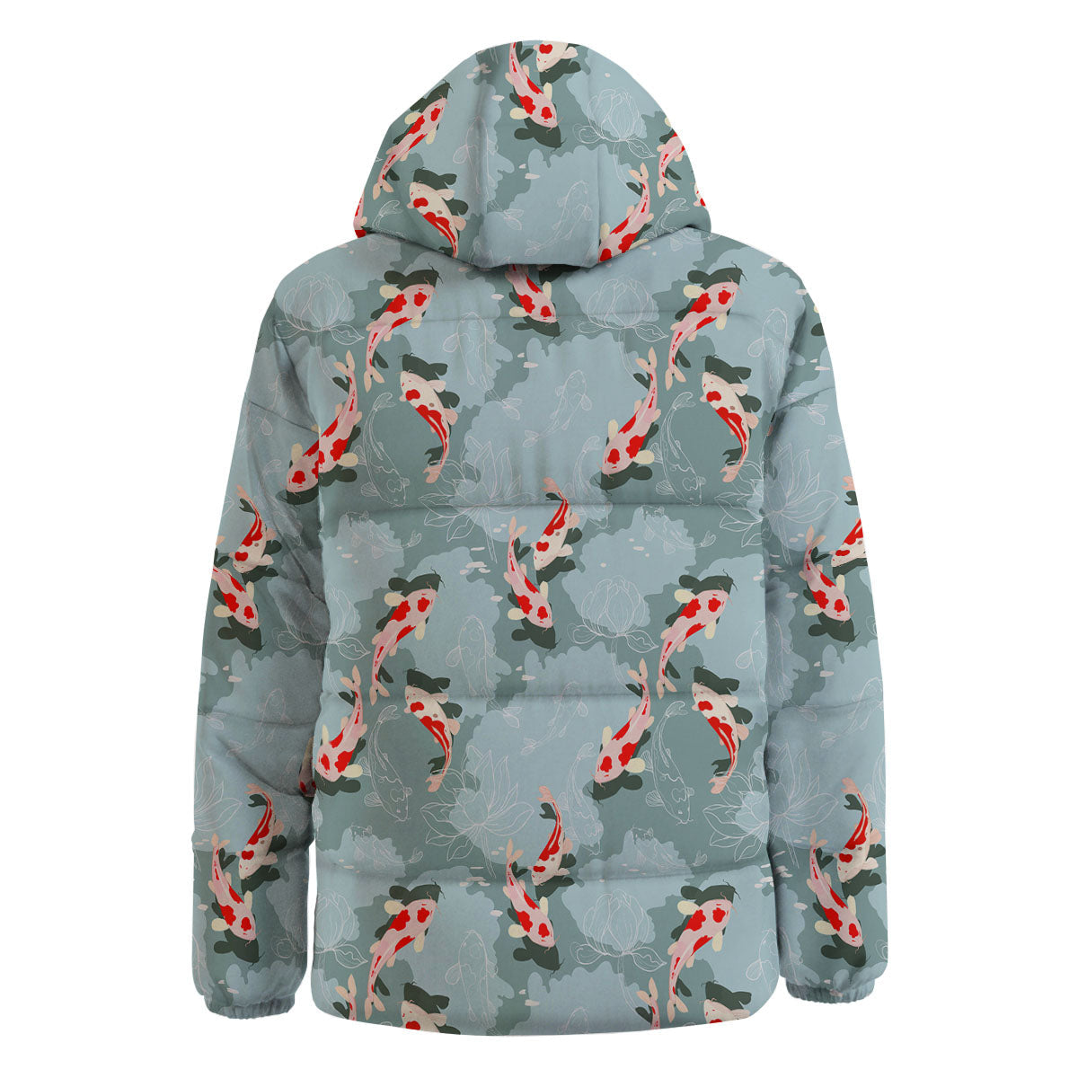 Fish Koi Print Pattern Down Jacket-grizzshop