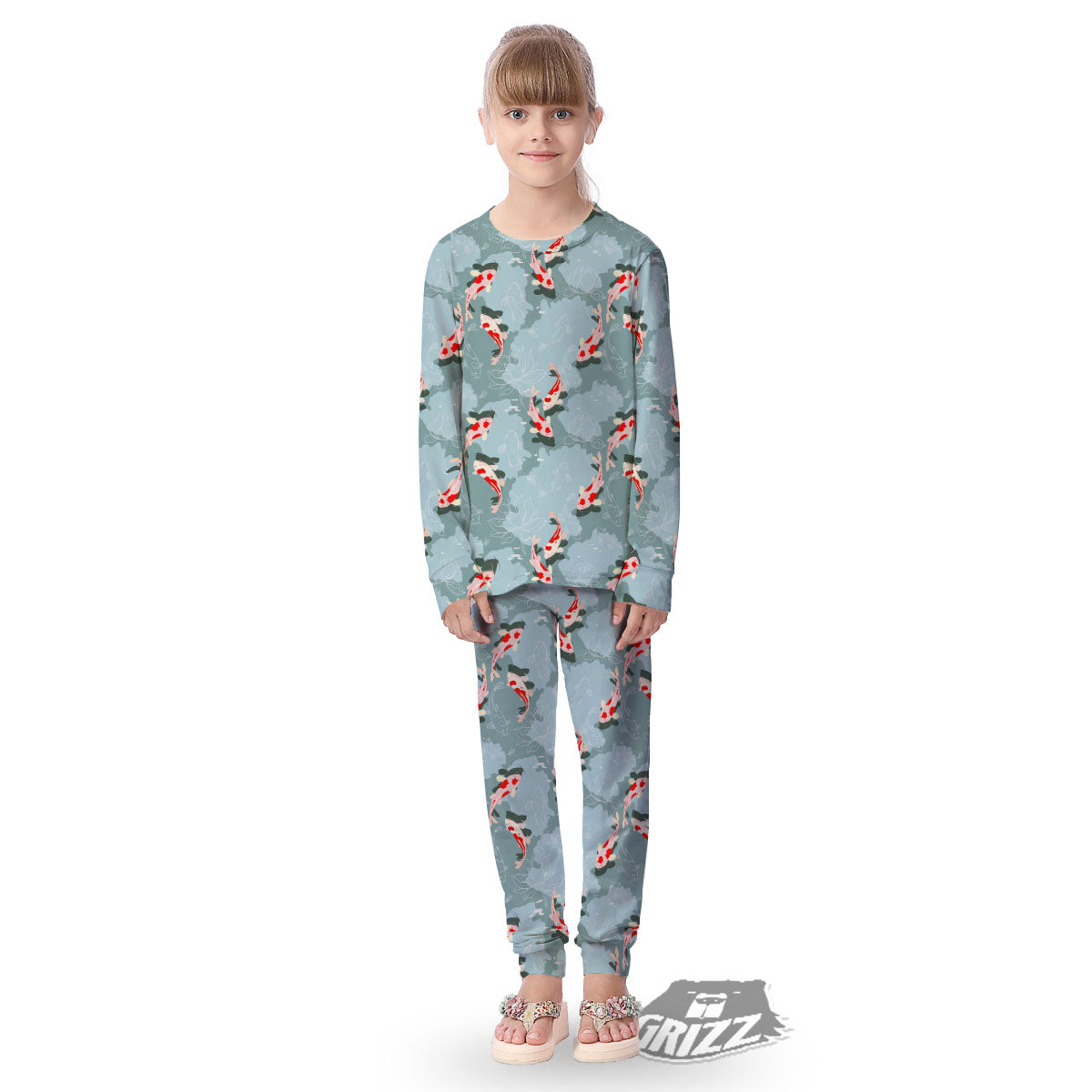Fish Koi Print Pattern Kid's Pajamas-grizzshop