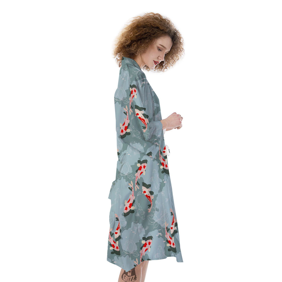 Fish Koi Print Pattern Kimono-grizzshop