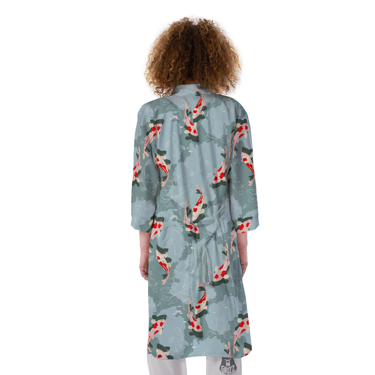 Fish Koi Print Pattern Kimono-grizzshop