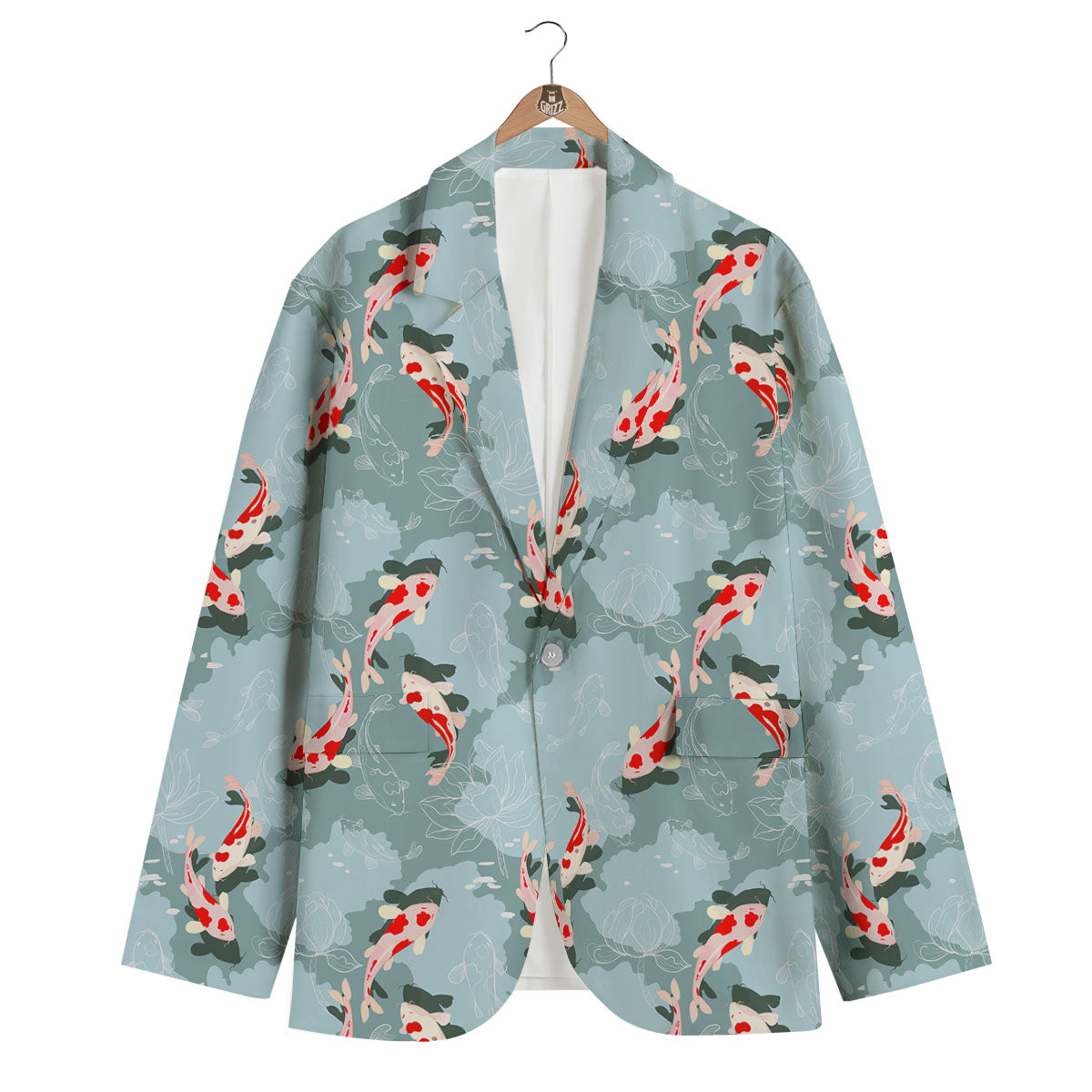 Fish Koi Print Pattern Men's Blazer-grizzshop