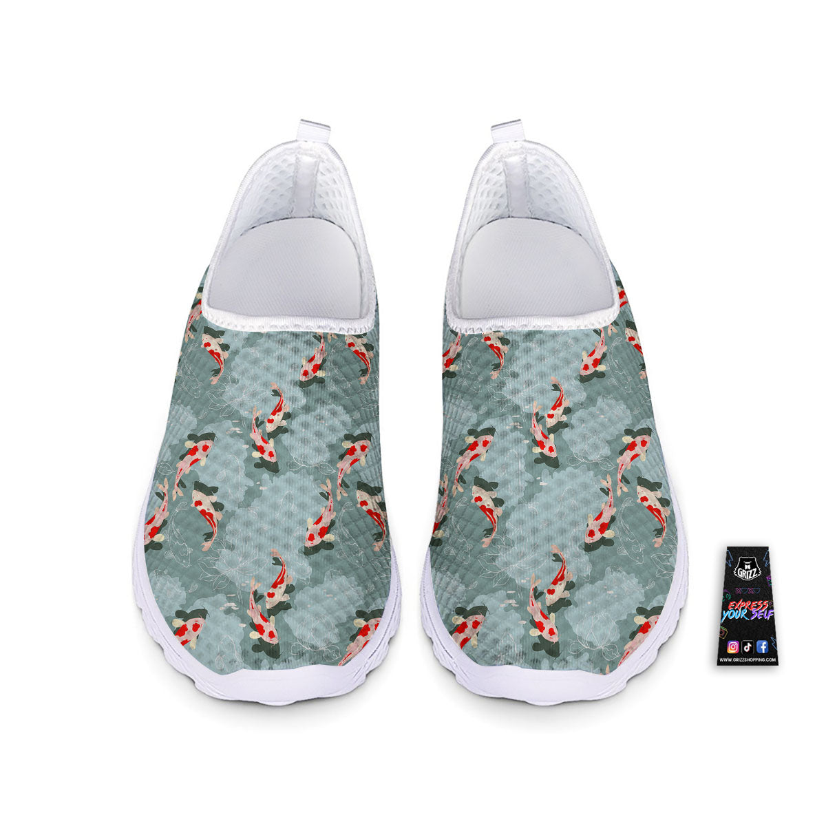 Fish Koi Print Pattern Nurse Shoes-grizzshop