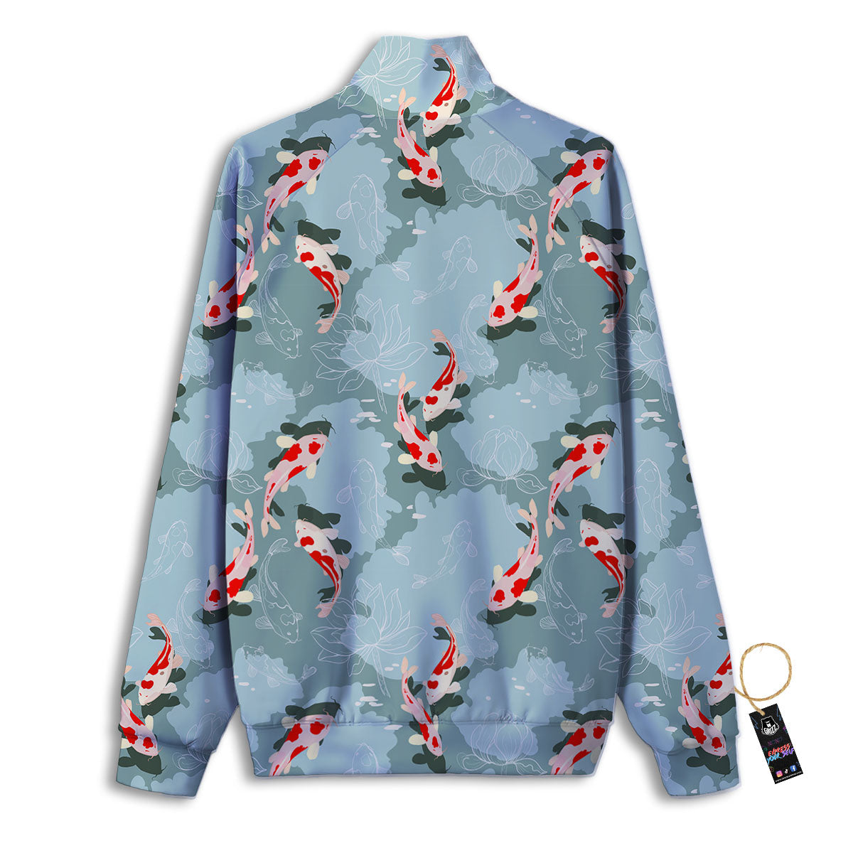 Fish Koi Print Pattern Track Jacket-grizzshop