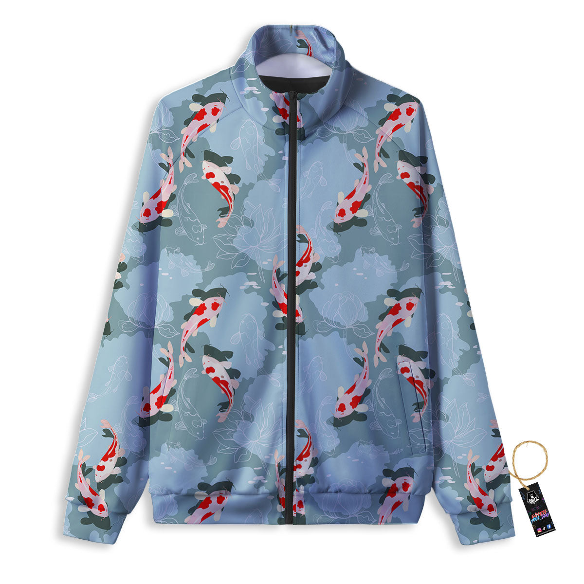 Fish Koi Print Pattern Track Jacket-grizzshop