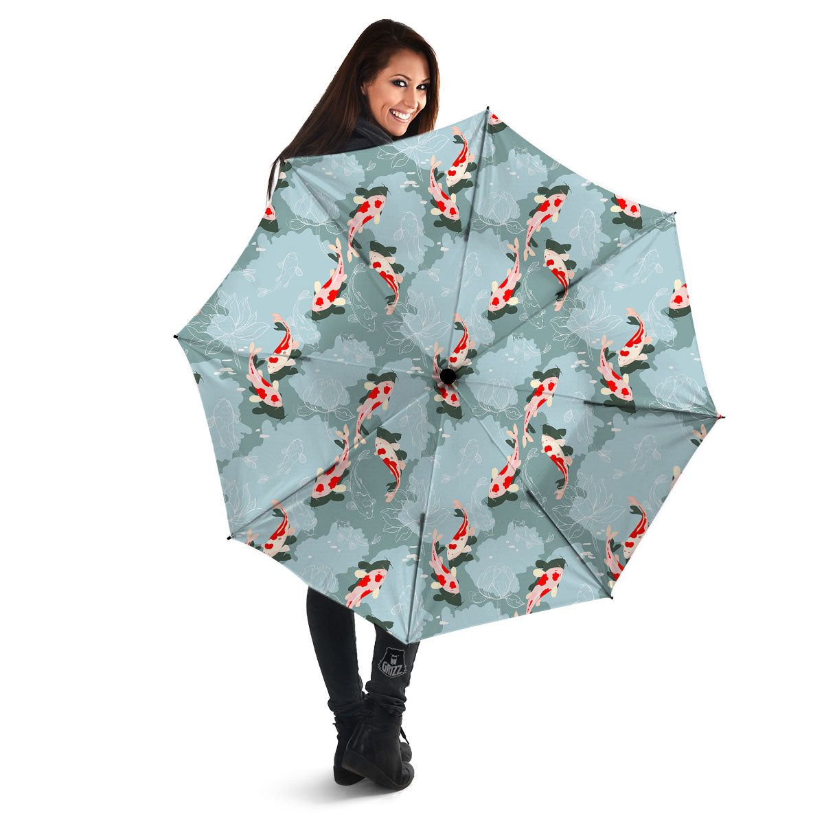 Fish Koi Print Pattern Umbrella-grizzshop