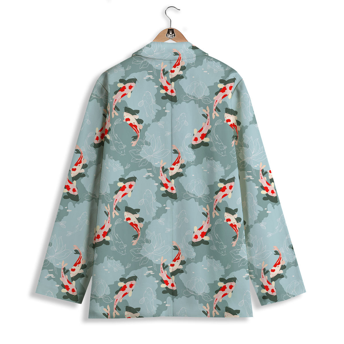 Fish Koi Print Pattern Women's Blazer-grizzshop