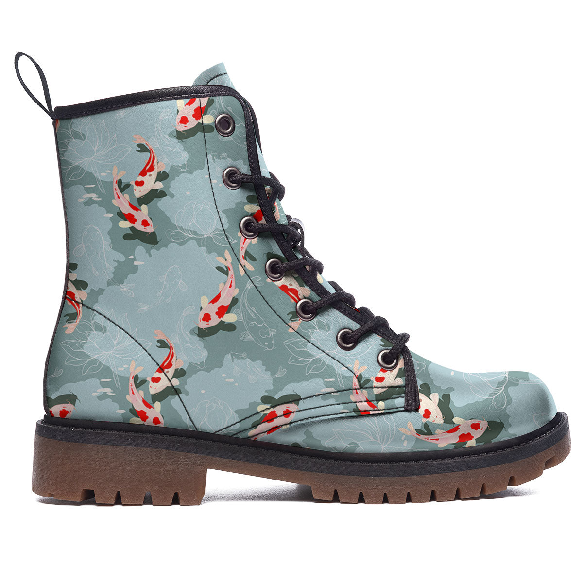 Fish Koi Print Pattern Work Boots-grizzshop