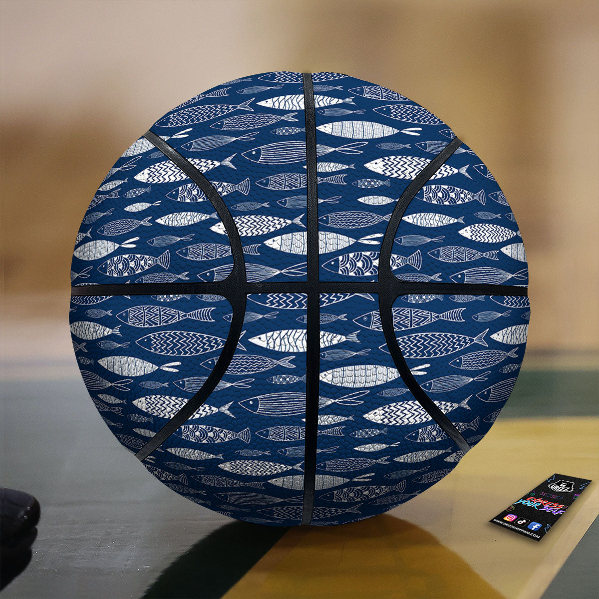 Fish Ornamental Print Pattern Basketball-grizzshop