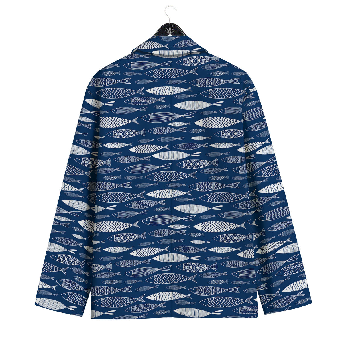 Fish Ornamental Print Pattern Men's Sport Coat-grizzshop