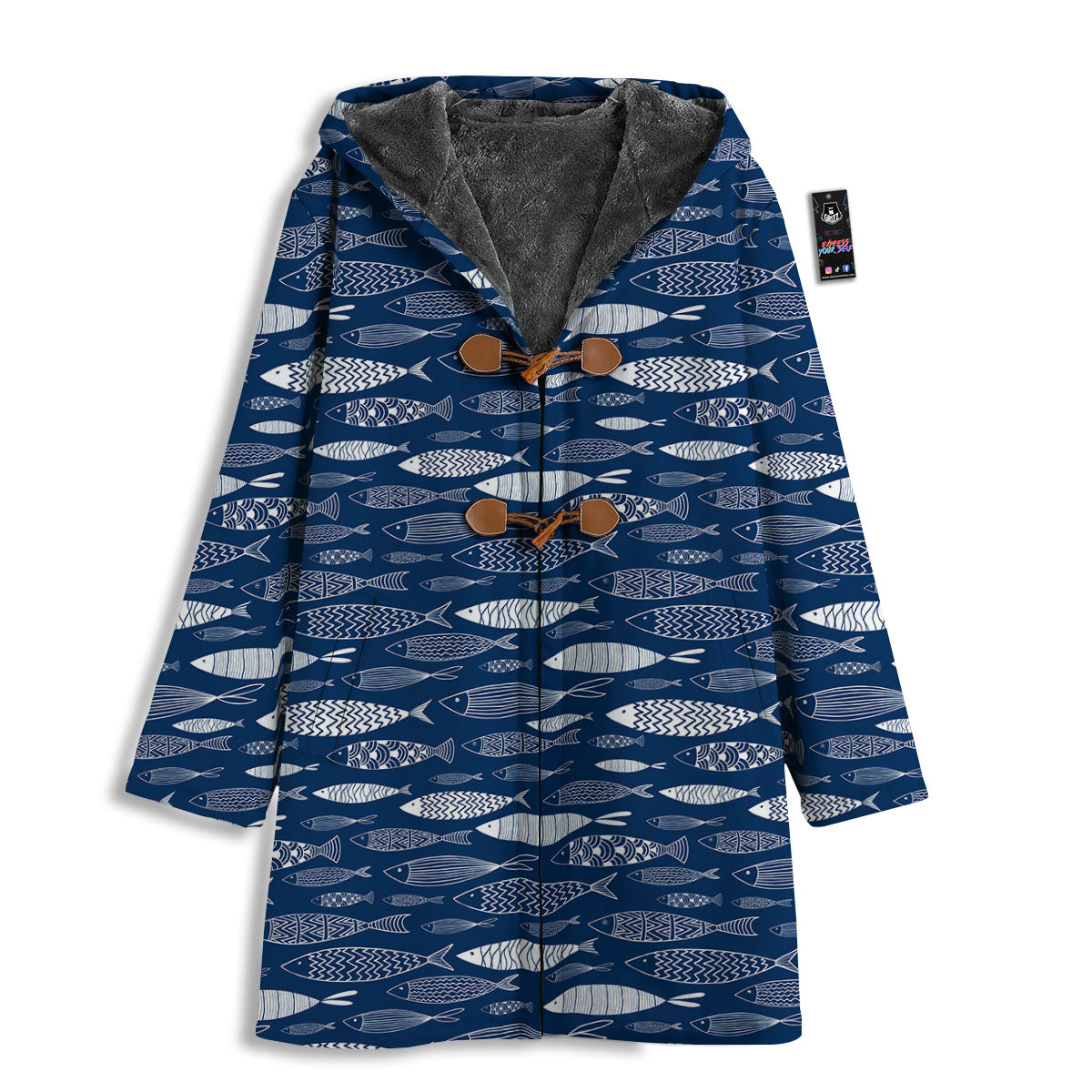 Fish Ornamental Print Pattern Men's Windbreaker Jacket-grizzshop