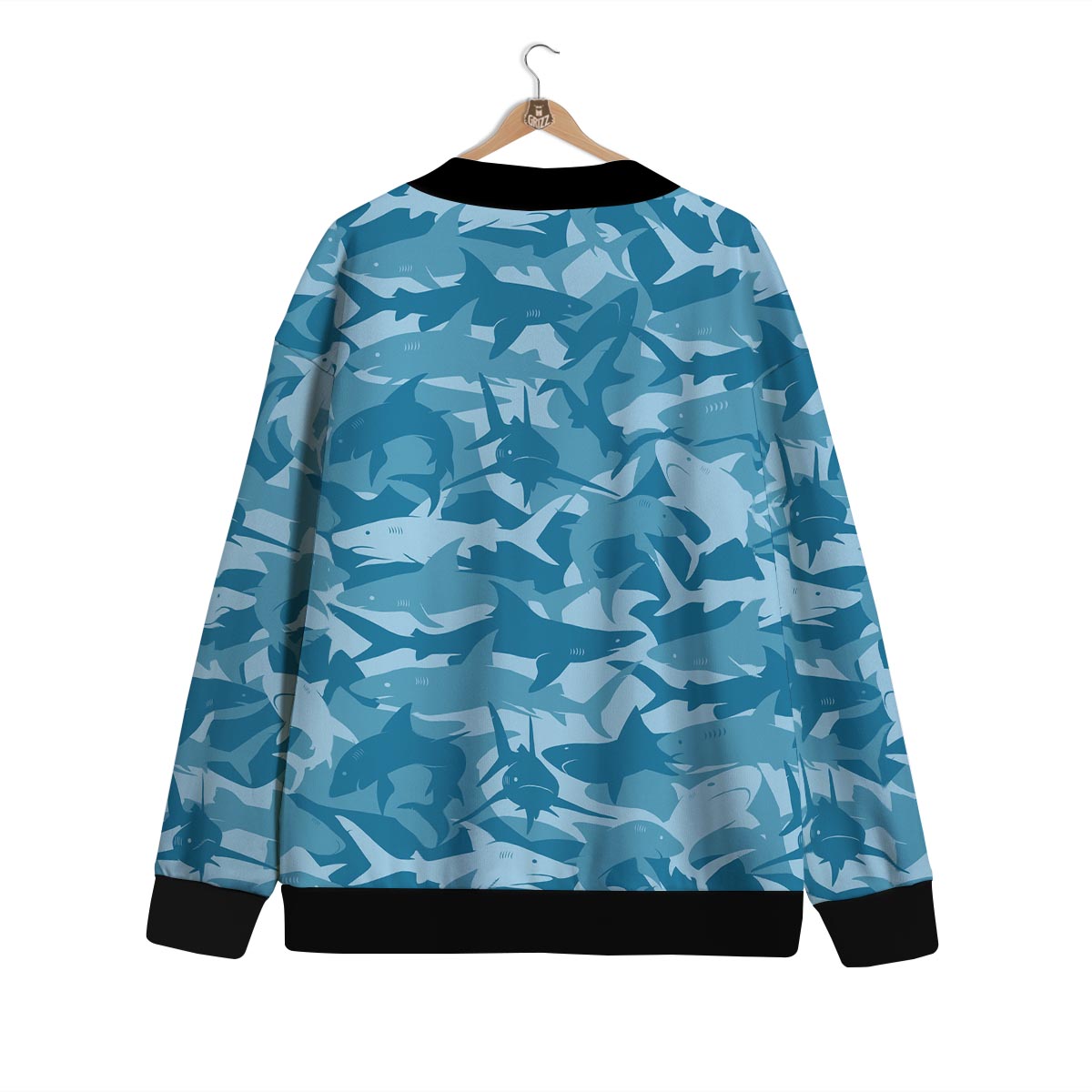 Fish Shark Print Pattern Cardigan-grizzshop