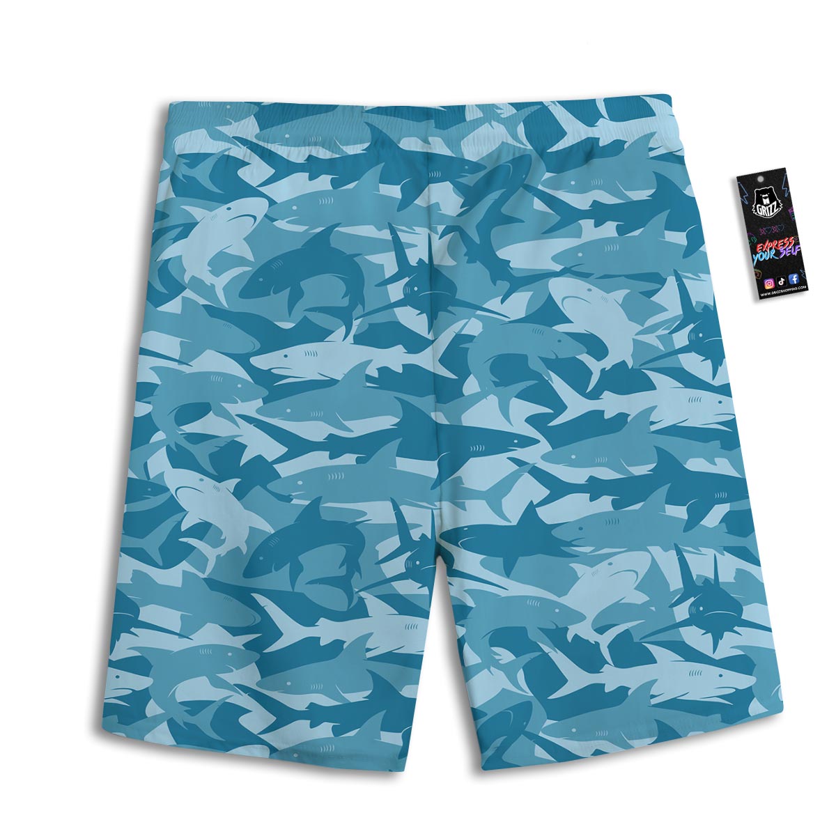 Fish Shark Print Pattern Men's Athletic Shorts