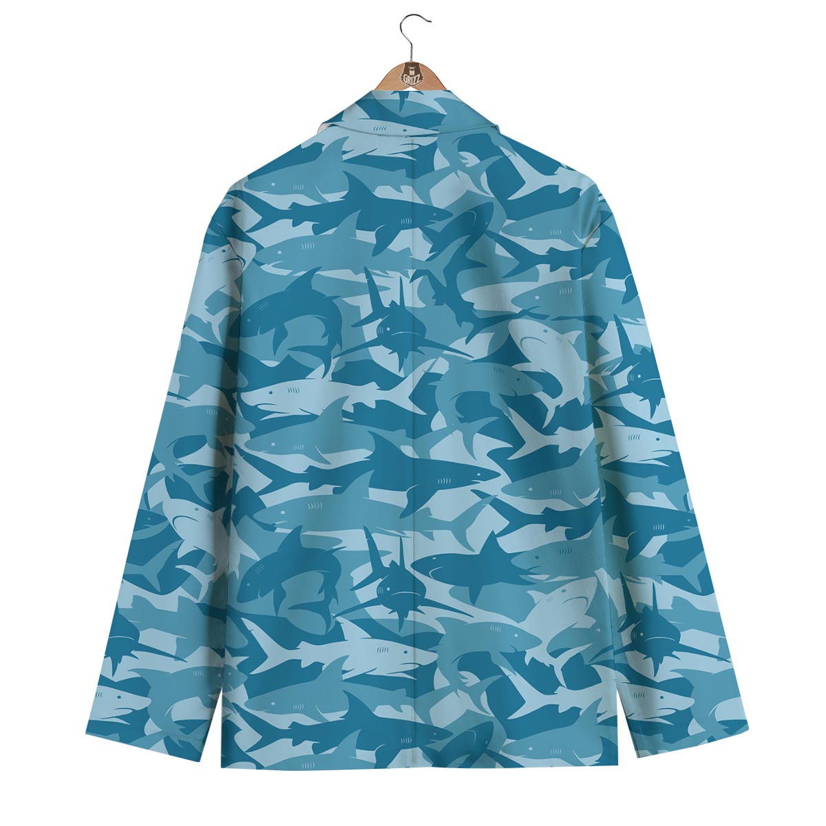 Fish Shark Print Pattern Men's Blazer-grizzshop