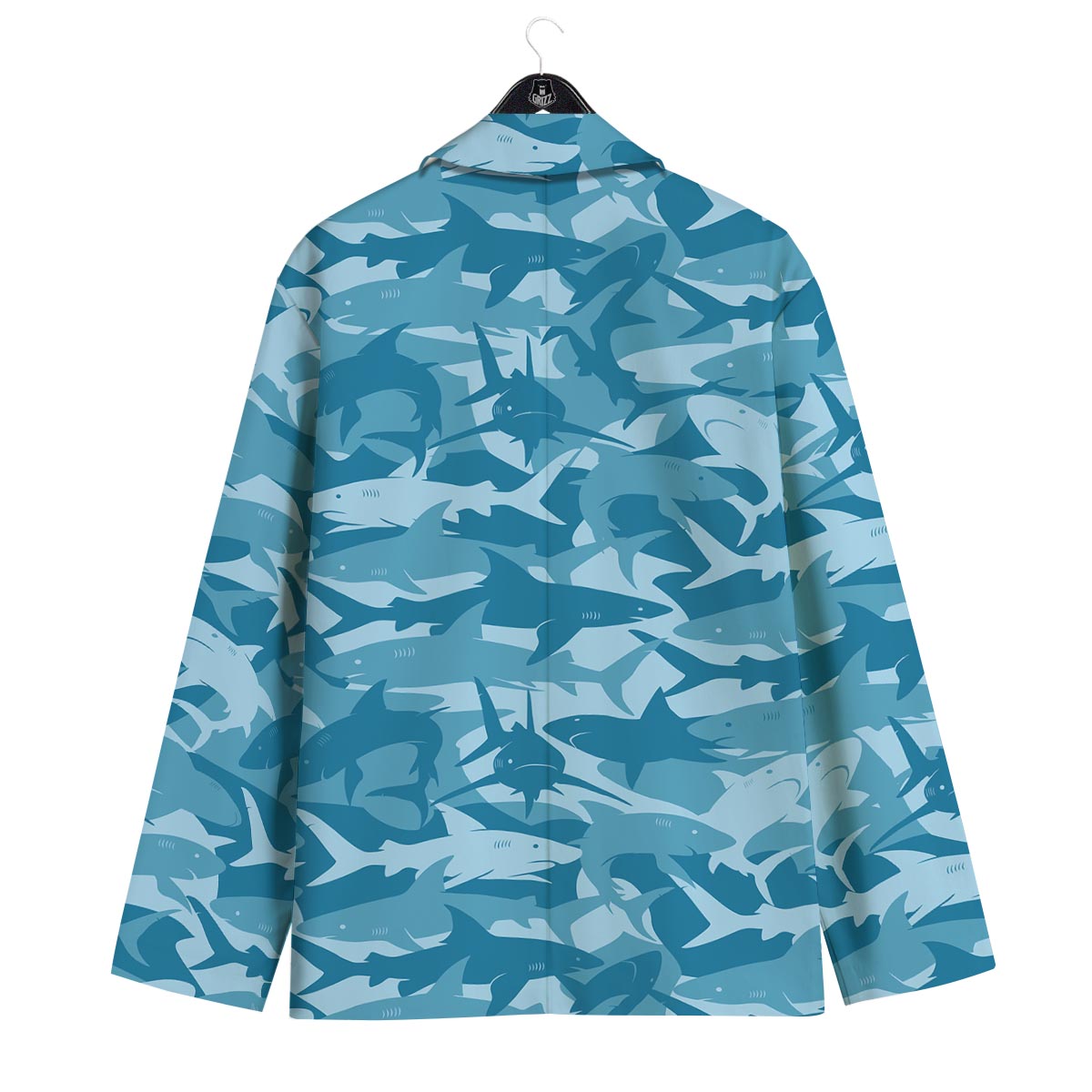 Fish Shark Print Pattern Men's Sport Coat-grizzshop