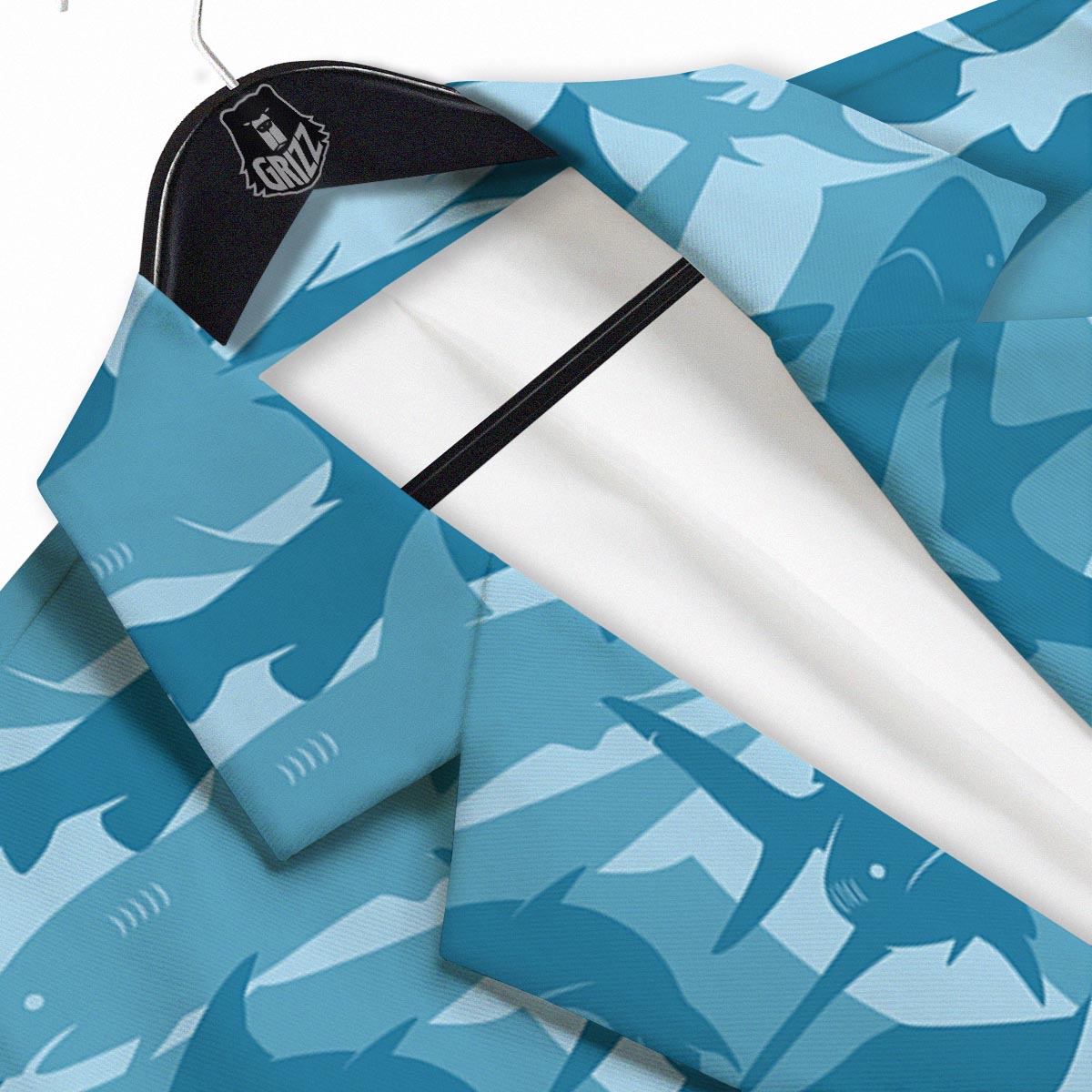 Fish Shark Print Pattern Men's Sport Coat-grizzshop