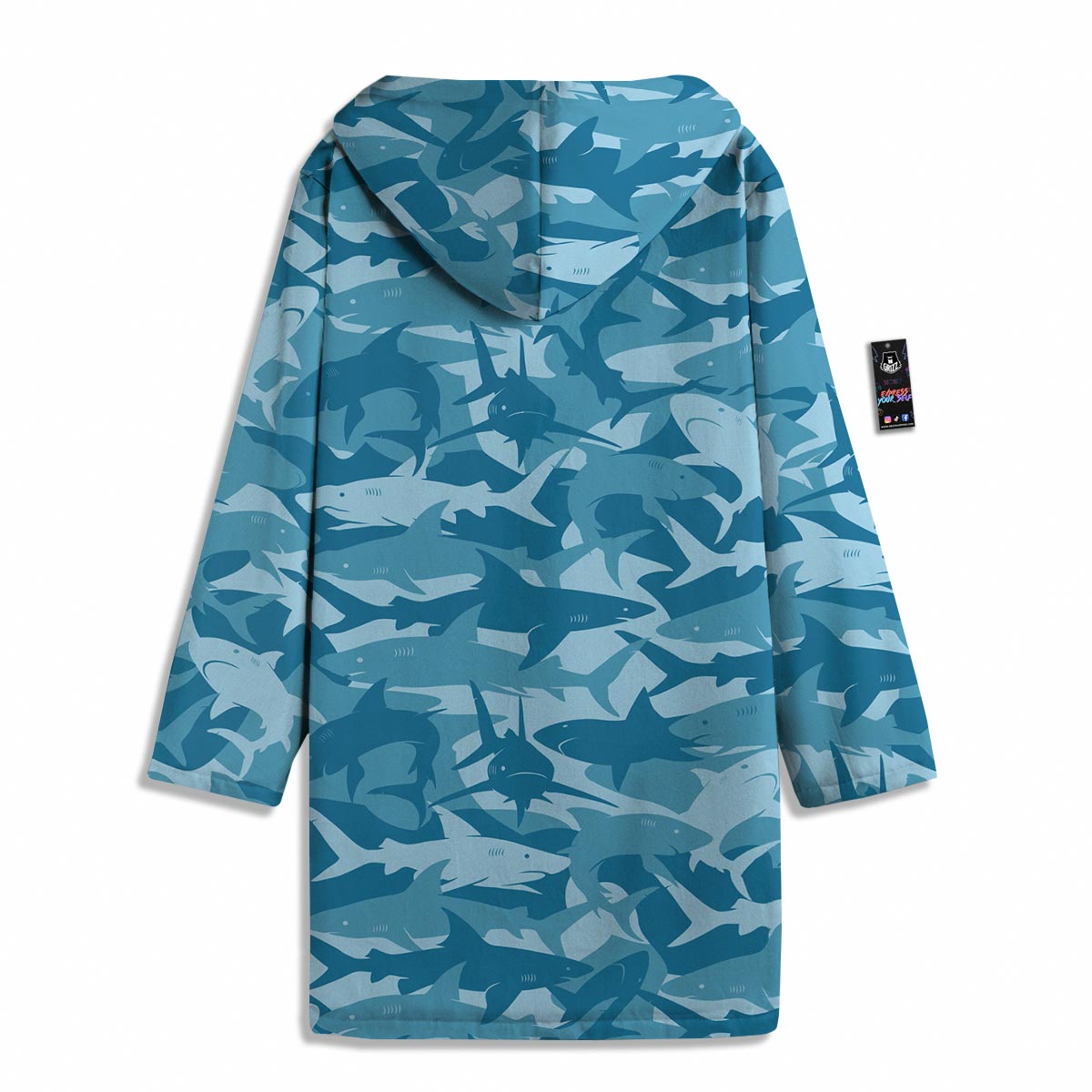 Fish Shark Print Pattern Men's Windbreaker Jacket-grizzshop