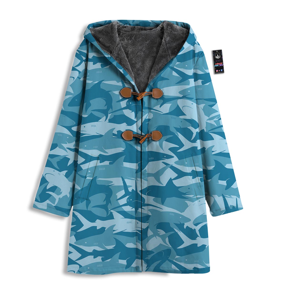 Fish Shark Print Pattern Men's Windbreaker Jacket-grizzshop
