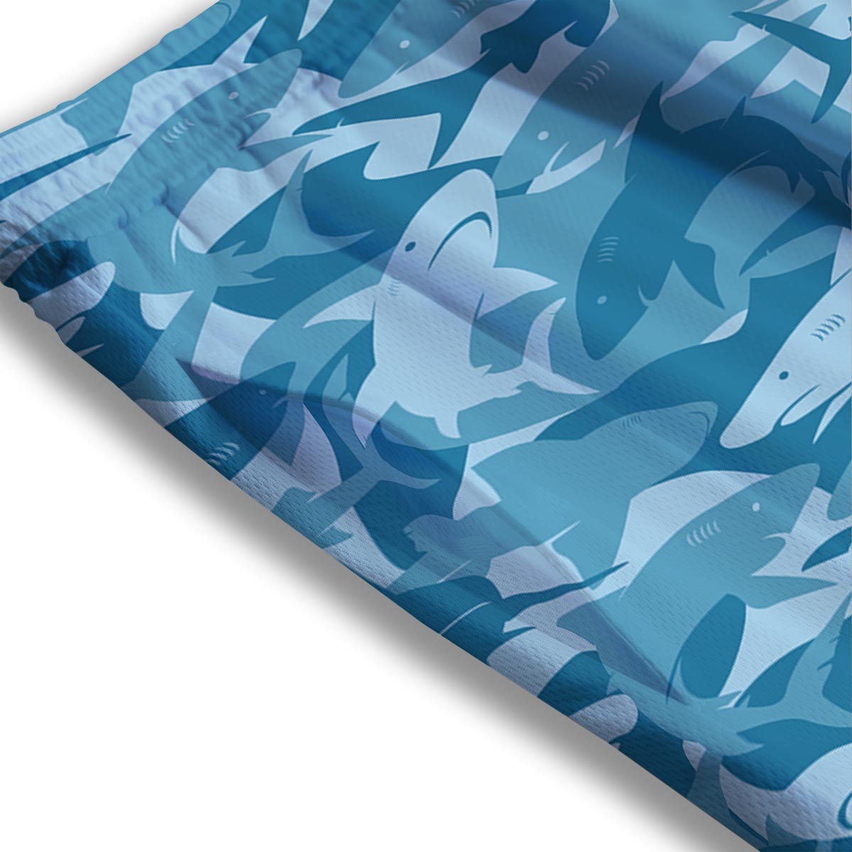 Fish Shark Print Pattern Mesh Shorts