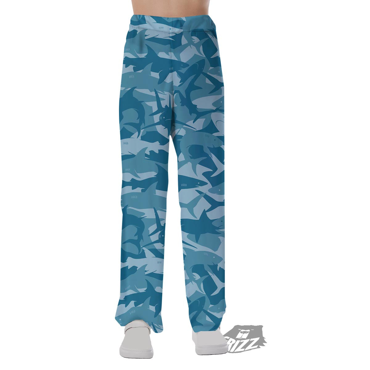 Fish Shark Print Pattern Pajama Pants-grizzshop