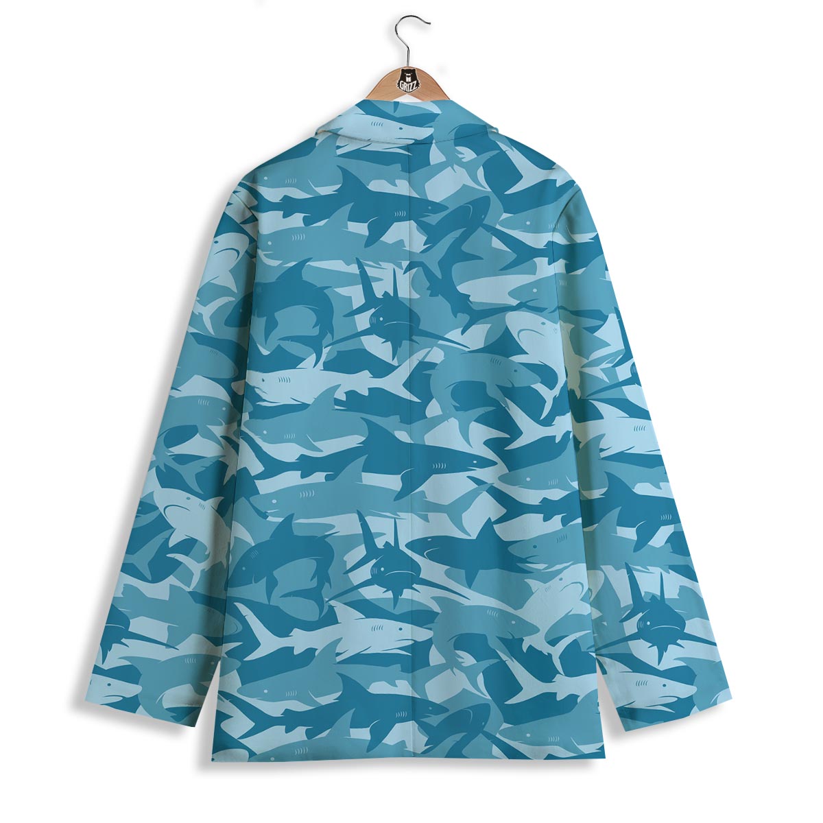 Fish Shark Print Pattern Women's Blazer-grizzshop
