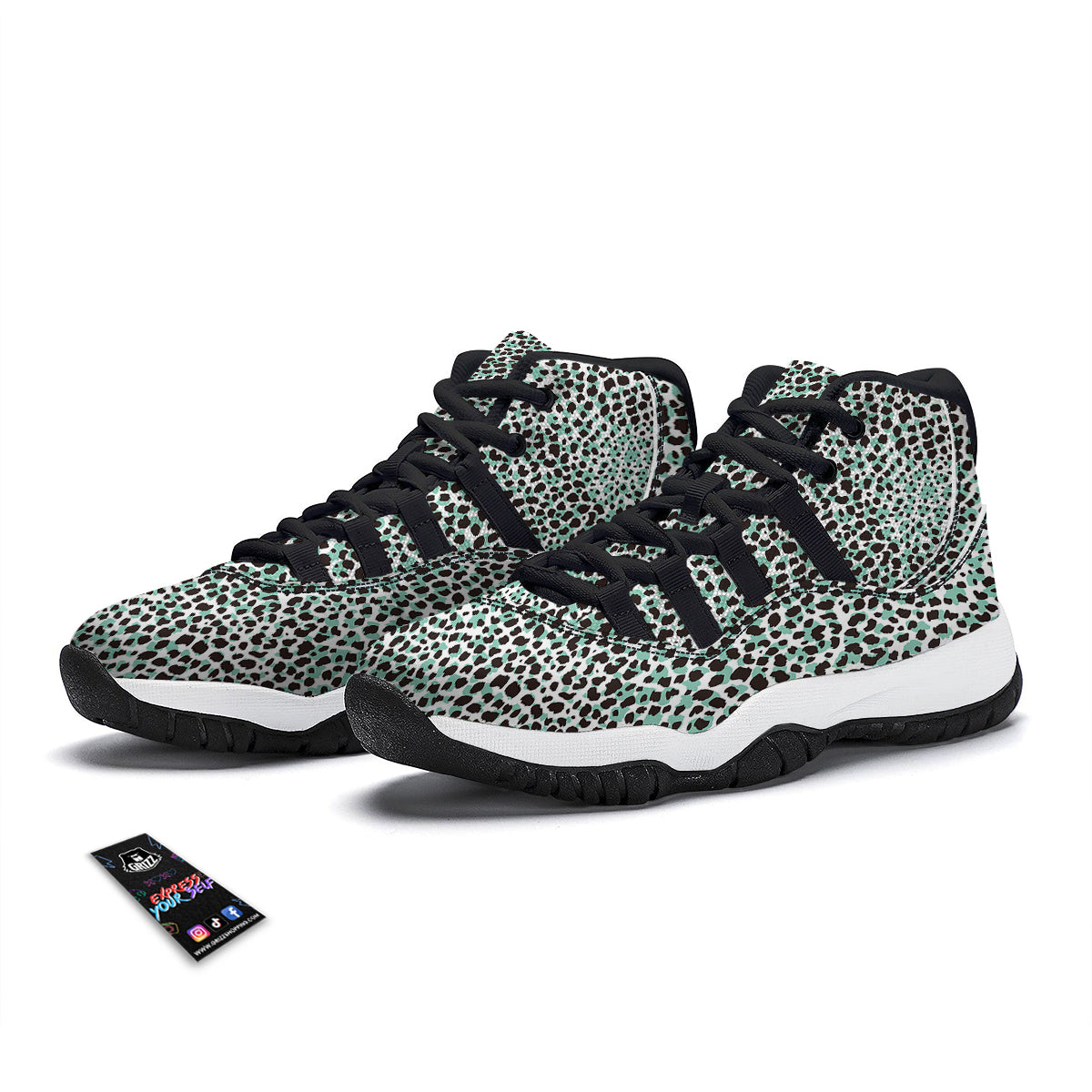Fish Skeleton Print Pattern Black Bball Shoes-grizzshop