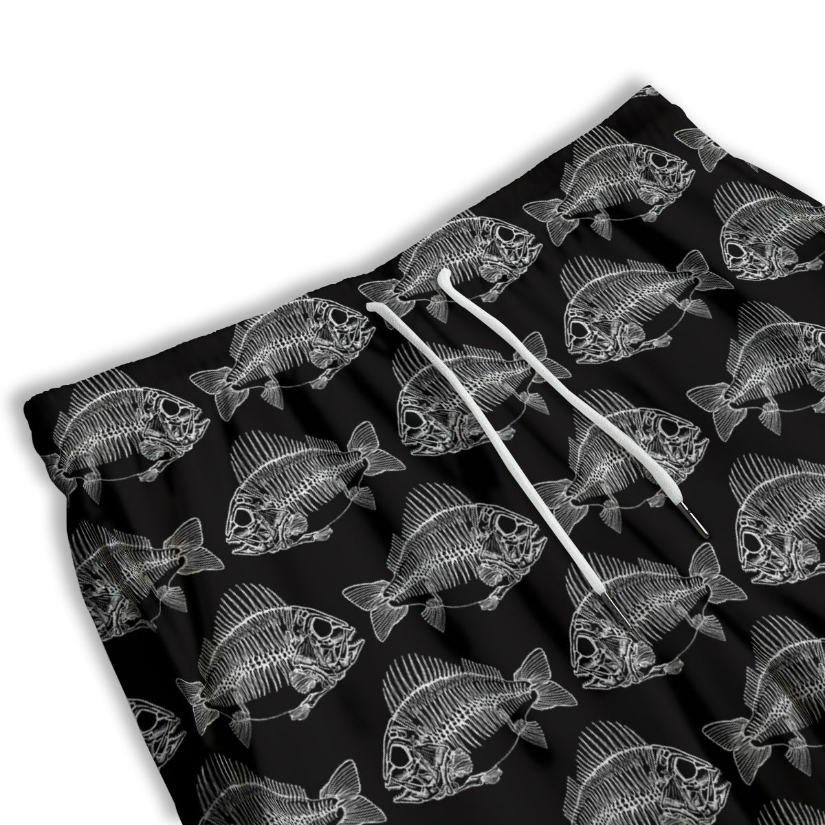 Fish Skeleton Print Pattern Men's Athletic Shorts