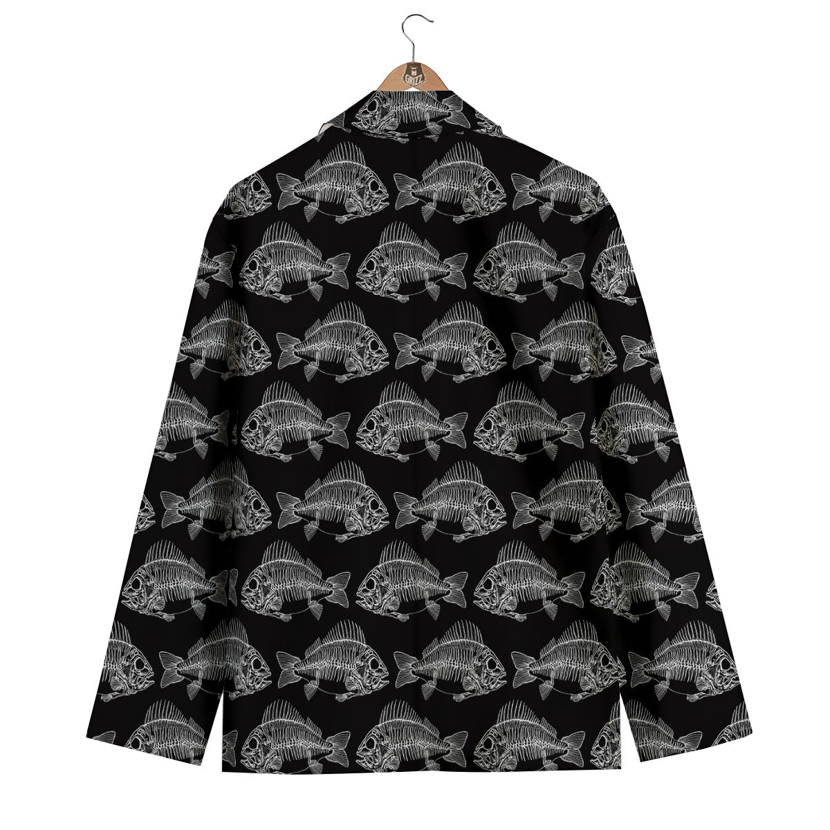 Fish Skeleton Print Pattern Men's Blazer-grizzshop