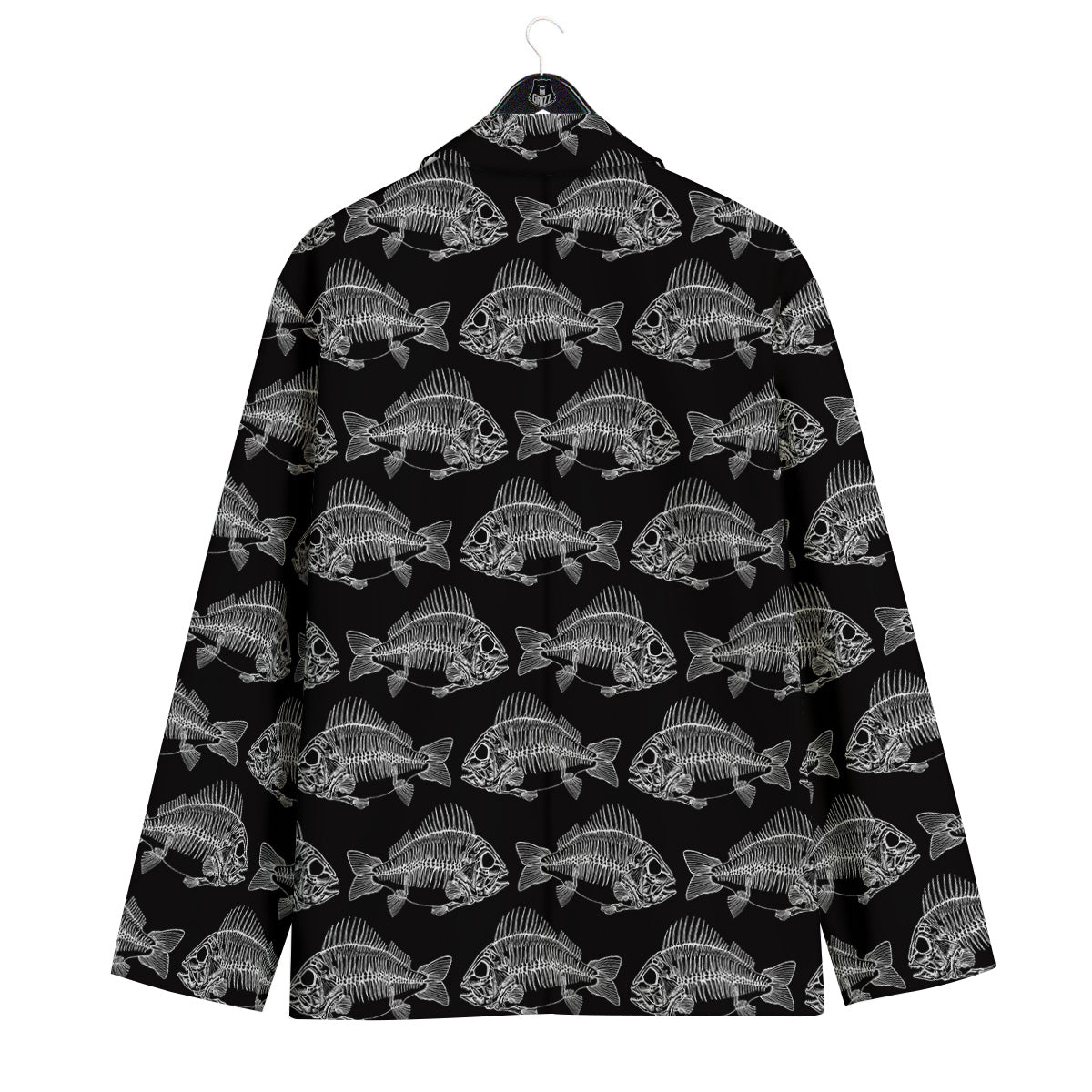 Fish Skeleton Print Pattern Men's Sport Coat-grizzshop