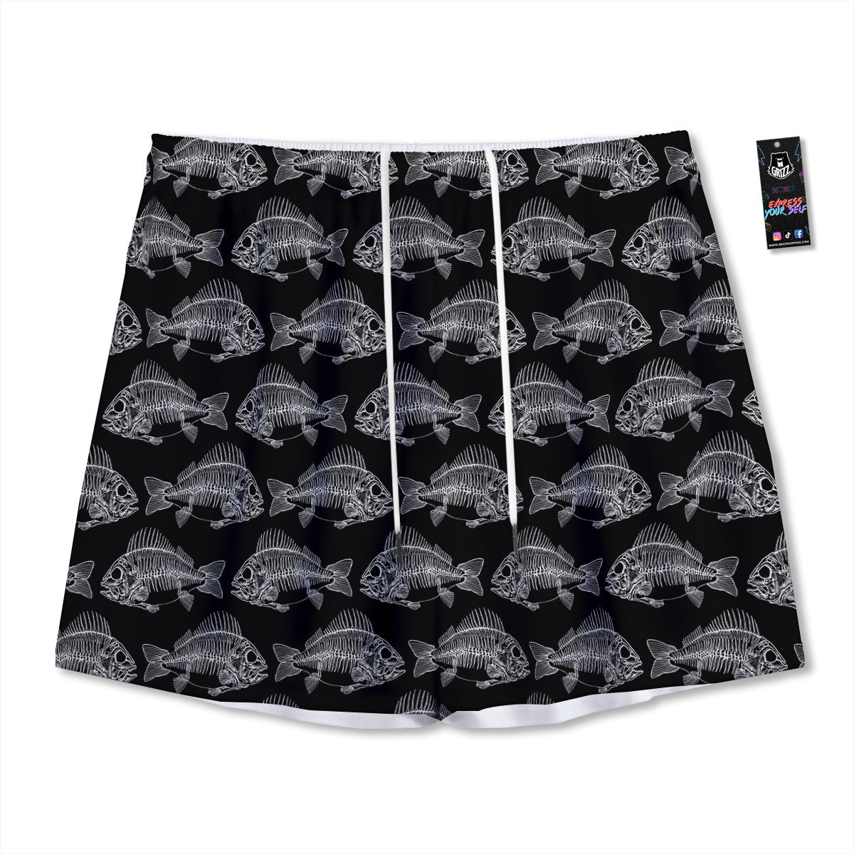 Houndstooth Denim Print Pattern Mesh Shorts