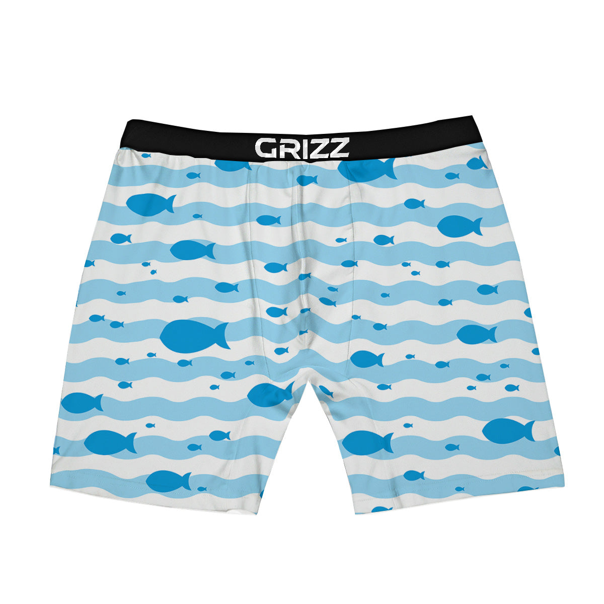 Fish Swimming In Blue Sea Print Pattern Boxer Briefs-grizzshop