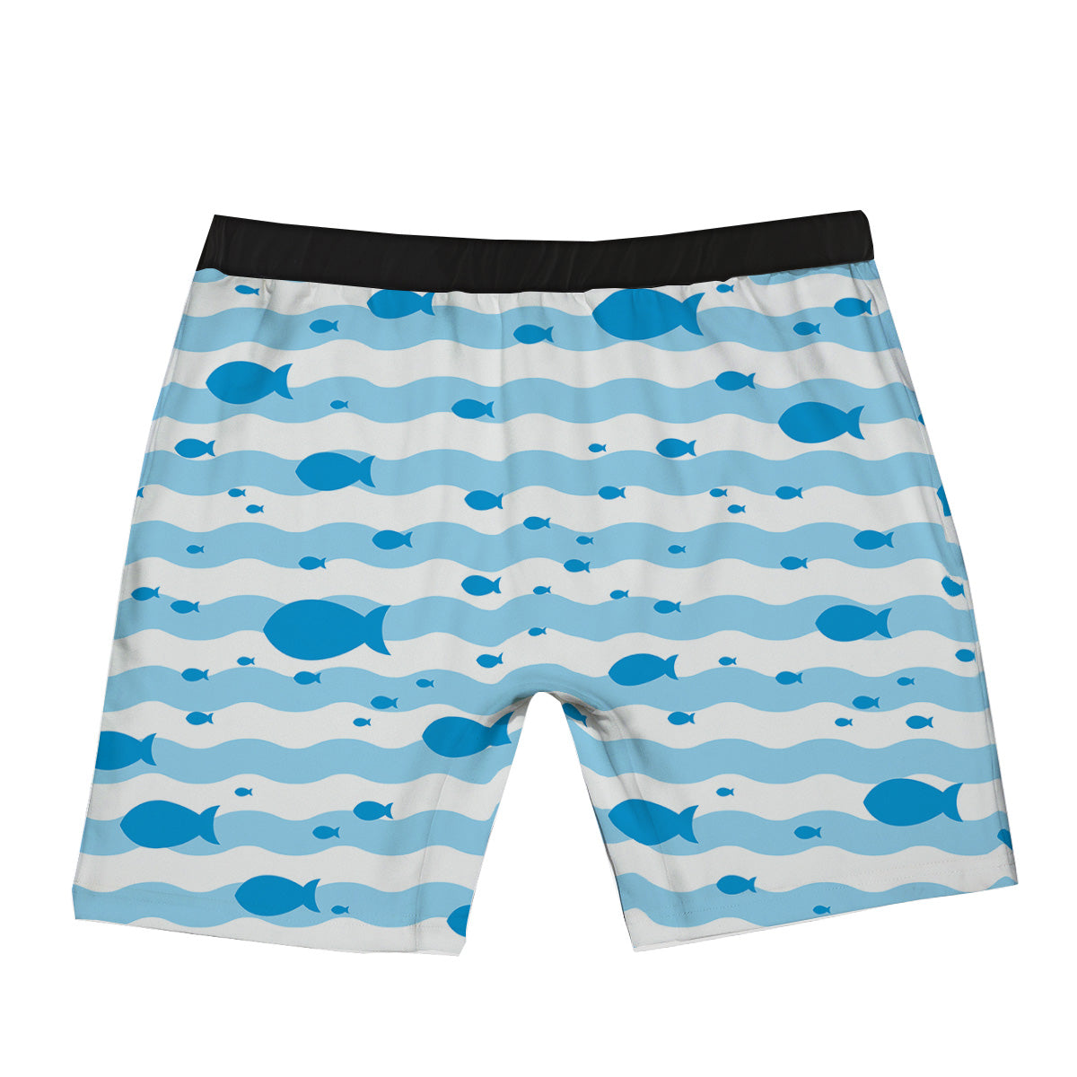 Fish Swimming In Blue Sea Print Pattern Boxer Briefs-grizzshop