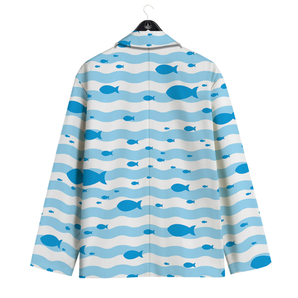 Fish Swimming In Blue Sea Print Pattern Men's Sport Coat-grizzshop
