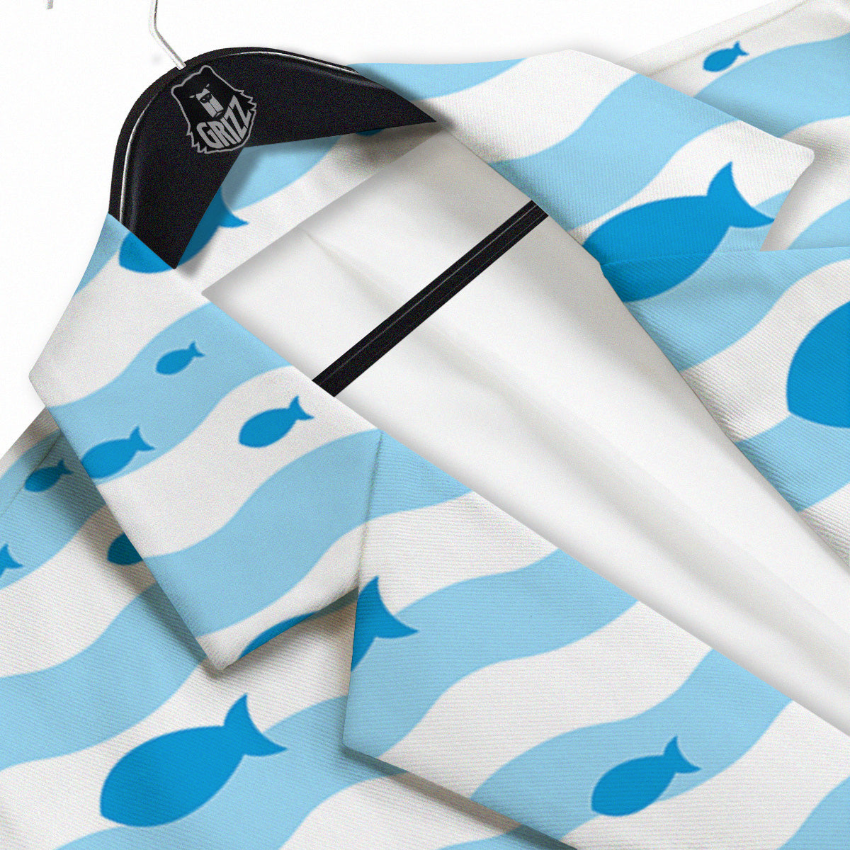 Fish Swimming In Blue Sea Print Pattern Men's Sport Coat-grizzshop
