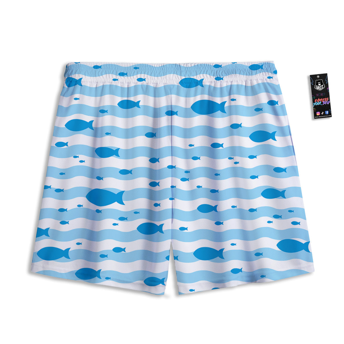 Houndstooth Green Print Pattern Mesh Shorts