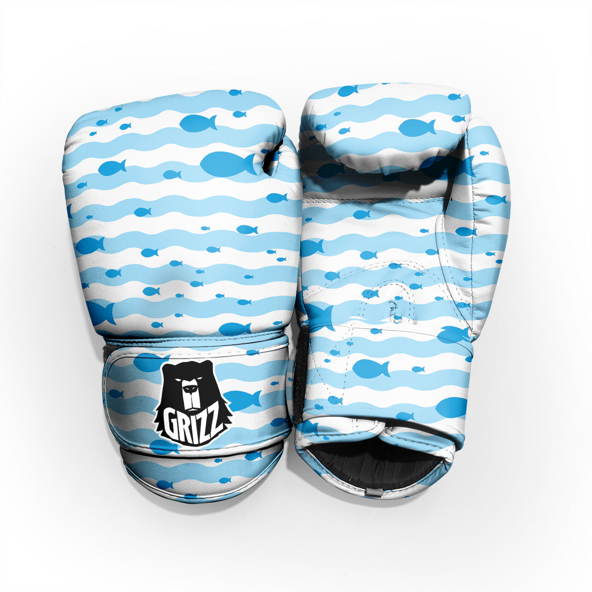Fish Swimming In Blue Sea Print Pattern Pro Boxing Glove