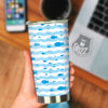 Fish Swimming In Blue Sea Print Pattern Tumbler-grizzshop